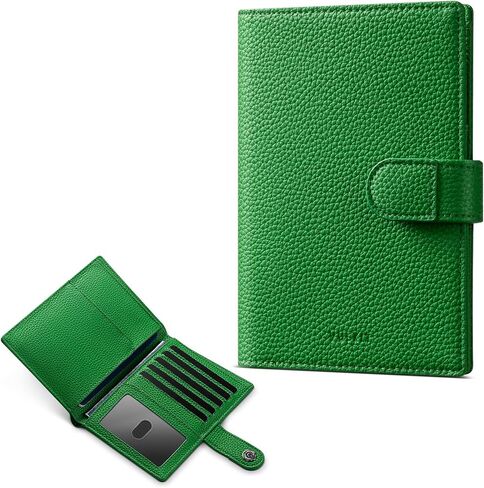 VULKIT Leather Passport Travel Wallet for 2 Passports Pocket Slim Double Passport Holder RFID Blocking with ID Window for Women or Men in Kuwait