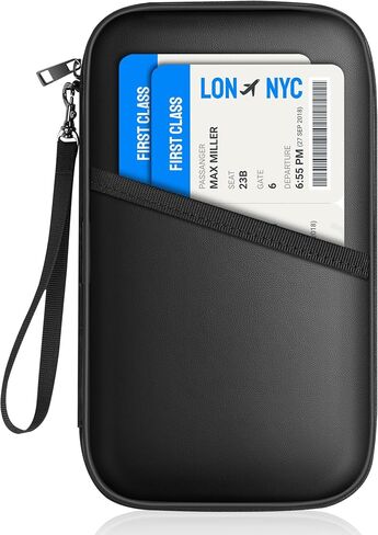 JUNDUN 2500℉ Fireproof Family Passport Holder,RFID Blocking Upgraded Material Fireproof Passport Wallet for 4,Travel Document Organizer Case with Zipper for Passport and Card in Saudi Arabia