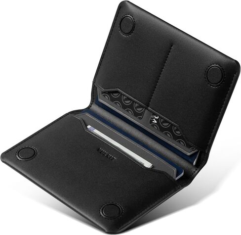 VULKIT Slim Minimalist Passport Wallet RFID Blocking Passport Holder for Travel, Leather Travel Wallet for Men Women, Magnetic Closure in Kuwait