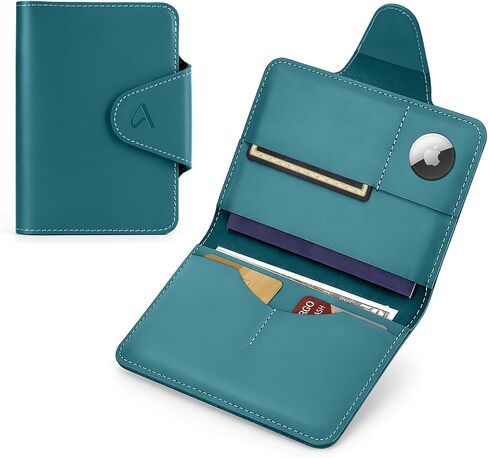 ALLIVE RFID Blocking Passport Holder for Travel Essentials, Genuine Leather Passport Wallet with Built-in AirTag Slot, Magnetic Closure Passport Cover Case for Women and Men, Travel Gifts (Caramel) in Saudi Arabia