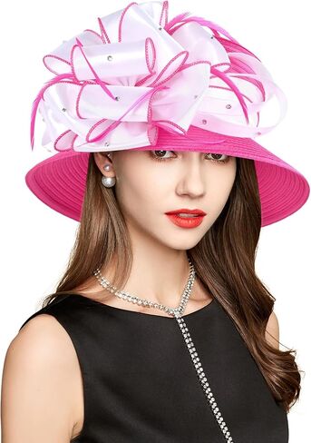 2026 Bucket Hats for Women Ladies Girls, Autumn Spring Sun Hat Fascinator for Derby Kentucky Church Bridal UV Protection in Saudi Arabia