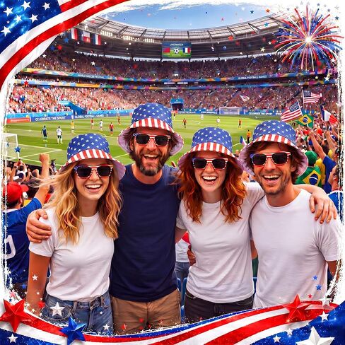 Chicingyou 24 Pcs American Flag Bucket Hats and Patriotic Sunglasses Bulk 4th of July Accessories USA Patriotic Bucket Hat Red White and Blue Fisherman Hats for Women Men Independence Day in Kuwait