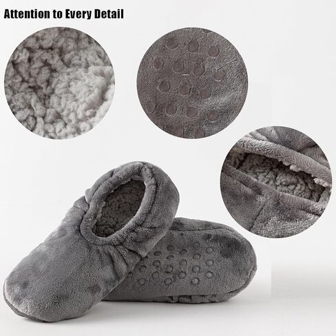 Mens Slippers Socks with Grippers Indoor, 2 Pairs Cozy Non-Slip Slipper Socks for Men with Soft Sole, Warm House Shoes as a Gift for Dad Husband Christmas Birthday in Saudi Arabia