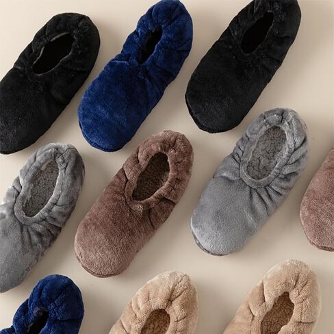 Mens Slippers Socks with Grippers Indoor, 2 Pairs Cozy Non-Slip Slipper Socks for Men with Soft Sole, Warm House Shoes as a Gift for Dad Husband Christmas Birthday in Saudi Arabia