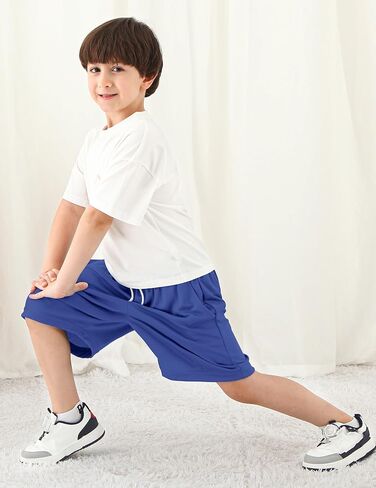 Boys Athletic Shorts Mesh Basketball Soccer Shorts Breathable Quick Dry Running Gym Shorts for Youth 5-18 Years in Kuwait