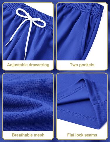 Boys Athletic Shorts Mesh Basketball Soccer Shorts Breathable Quick Dry Running Gym Shorts for Youth 5-18 Years in Kuwait