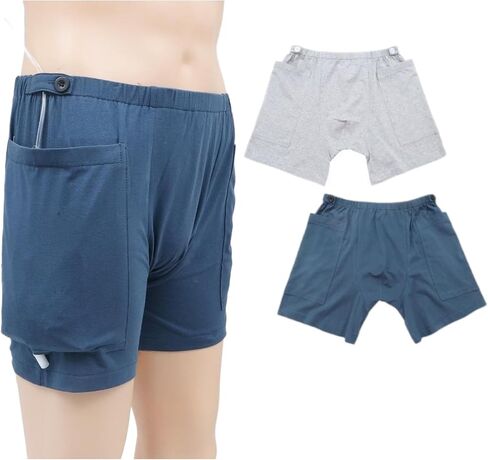 Urine Bag Shorts for Women, Nephrostomy Drainage Bag Underwear, Incontinence Care Trousers with Pockets, Catheter Underwear for Elderly (Pink/Purple, Medium) in Saudi Arabia