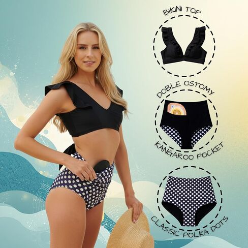 SIIL Ostomy Bag Covers for Women Ostomy Swimwear - for Colostomy Ileostomy Urostomy Bags - Ostomy Supplies - Made in Europe in Saudi Arabia
