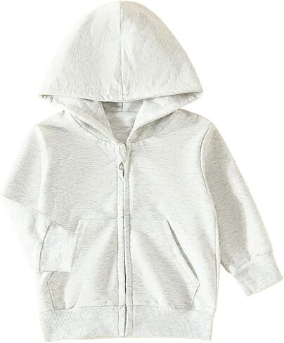 Girls Boys Zip Up Hoodie Soft Fleece Sweatshirt Hooded Kids Hoodies For Toddler Zipper Athletic Jacket Outerwear in Kuwait