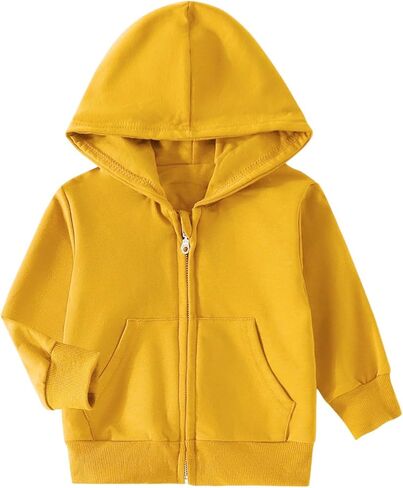 Girls Boys Zip Up Hoodie Soft Fleece Sweatshirt Hooded Kids Hoodies For Toddler Zipper Athletic Jacket Outerwear in Kuwait