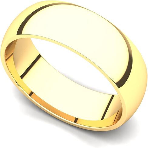 Juno Jewelry 18k Yellow Gold 6mm Classic Plain Comfort Fit Wedding Band Ring in Saudi Arabia