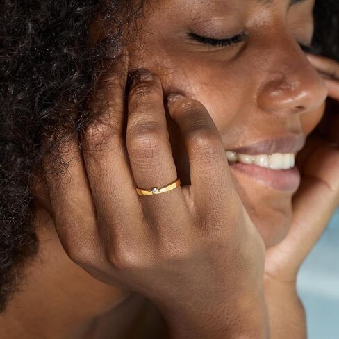 STORYJEWELLERY Pinky Ring, Gold Plated Rings for Women, Wedding Bands for Women, Gold Plated Band Ring in Kuwait
