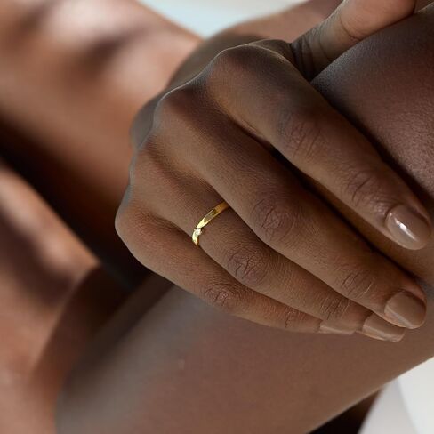 STORYJEWELLERY Pinky Ring, Gold Plated Rings for Women, Wedding Bands for Women, Gold Plated Band Ring in Kuwait