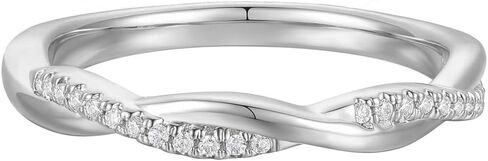 14K Gold Twisted Vine Moissanite Wedding Rings Round Brilliant Cut Eternity Band in Kuwait