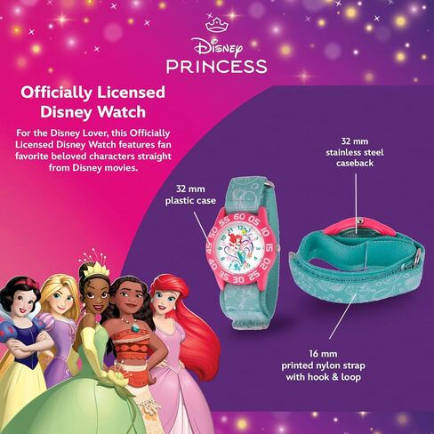 Disney Princess Kids' Plastic Time Teacher Analog Quartz Nylon Strap Watch in Kuwait