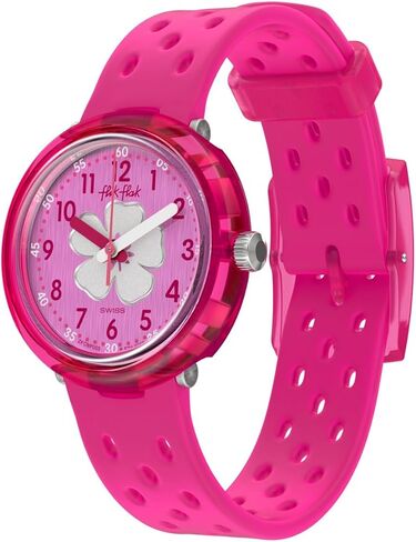 Flik Flak Girls Kids Watch Casual Pink Bio-sourced Quartz Waterproof Fizz in Hibiscus in Kuwait