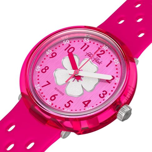 Flik Flak Girls Kids Watch Casual Pink Bio-sourced Quartz Waterproof Fizz in Hibiscus in Kuwait