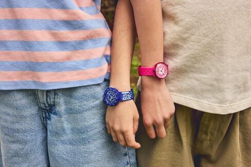 Flik Flak Girls Kids Watch Casual Pink Bio-sourced Quartz Waterproof Fizz in Hibiscus in Kuwait