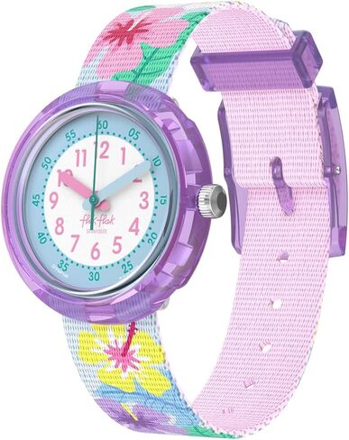 Flik Flak Girls Kids Watch Casual Purple Bio-sourced Quartz Waterproof HIBISKISS in Kuwait
