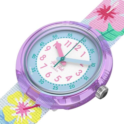 Flik Flak Girls Kids Watch Casual Purple Bio-sourced Quartz Waterproof HIBISKISS in Kuwait
