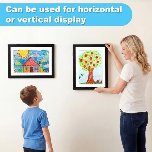 Cinnvoice 10 Pack 8.5 x 11 Inch Kids Artwork Frames Changeable Holds 100 Pcs Kids Drawing Front Opening Frames for Children Art Projects, Crafts, Photos, Artwork Storage and Display(Black) in Kuwait