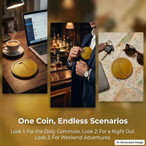 Retro Gold Coin Card Holder, 3D Printed NFC Tap to Pay Coin | Hidden Card Slot, Contactless NFC Payment Accessory, Credit Card Protector, Vintage Gamer Gift for Daily Use in Kuwait