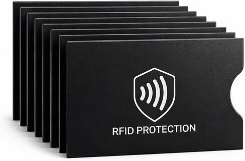 RFID Blocking Sleeves (8 Pack) | Slim Credit Card Holder Protector for Cards & ID | Water & Tear Resistant | Fits your Wallet | NFC Blocker for Travel Security and Identity Theft Prevention in Saudi Arabia