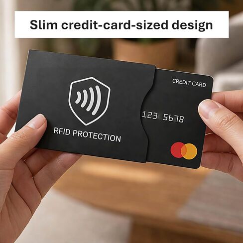 RFID Blocking Sleeves (8 Pack) | Slim Credit Card Holder Protector for Cards & ID | Water & Tear Resistant | Fits your Wallet | NFC Blocker for Travel Security and Identity Theft Prevention in Saudi Arabia
