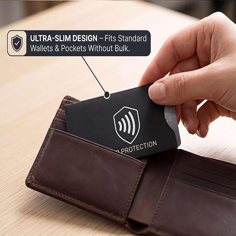 RFID Blocking Sleeves (8 Pack) | Slim Credit Card Holder Protector for Cards & ID | Water & Tear Resistant | Fits your Wallet | NFC Blocker for Travel Security and Identity Theft Prevention in Saudi Arabia