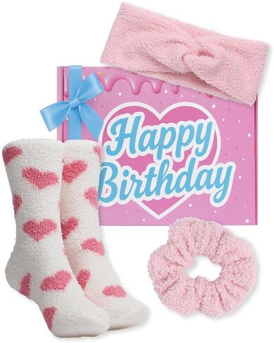 Lily England Cozy Self-Care Gift Set - Teen Girl Gifts Trendy Stuff with Soft Fluffy Socks, Headband & Scrunchie - Birthday for Teen Girls & Tweens in Saudi Arabia
