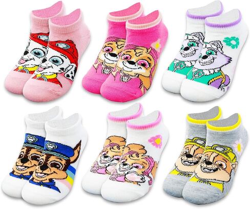 Paw Patrol Socks for Girls - Bundle with 6 Pairs of Ankle Socks Size 10-4 Plus Tattoos, More for Kids Ages 6-8 | Paw Patrol Apparel Gift Set in Kuwait