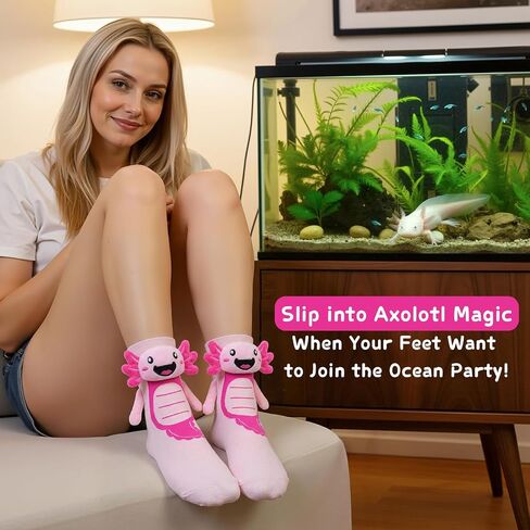 Funny 3D Animal Axolotl Socks for Women Novelty Magnetic Hand Holding Crazy Socks for Kids Girl White Elephent Gifts in Saudi Arabia