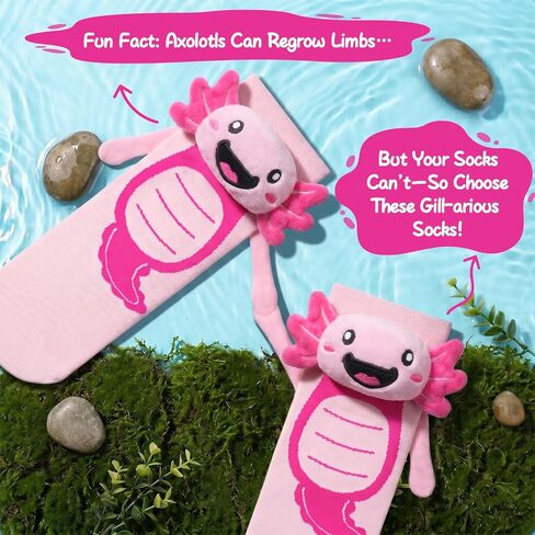 Funny 3D Animal Axolotl Socks for Women Novelty Magnetic Hand Holding Crazy Socks for Kids Girl White Elephent Gifts in Saudi Arabia