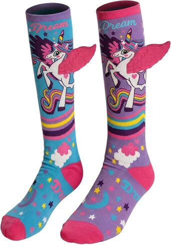 Crazy Socks for Kids, Mismatched Silly Knee High Socks - Funny Cute Animal Socks for Girls Crazy Sock Day, Girls Gifts in Kuwait