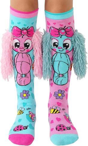 Crazy Socks for Kids, Mismatched Silly Knee High Socks - Funny Cute Animal Socks for Girls Crazy Sock Day, Girls Gifts in Saudi Arabia