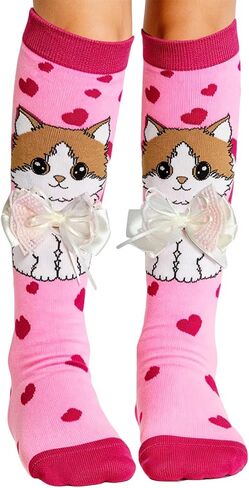 Crazy Socks for Kids, Mismatched Silly Knee High Socks - Funny Cute Animal Socks for Girls Crazy Sock Day, Girls Gifts in Saudi Arabia