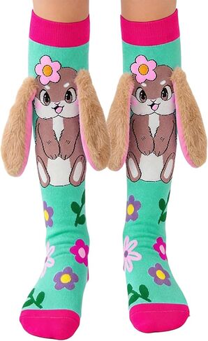 Crazy Socks for Kids, Mismatched Silly Knee High Socks - Funny Cute Animal Socks for Girls Crazy Sock Day, Girls Gifts in Saudi Arabia