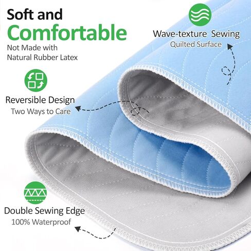 Washable Underpads 36"x54"(2 Pack)– Dual-Sided & Ultra-Thick, Heavy Duty Waterproof Nursing Pads Incontinence Bed Pads, Reusable Washable Pee Pads for Dogs, Diaper Changing & Adults Pads in Saudi Arabia