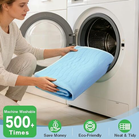 Washable Underpads 36"x54"(2 Pack)– Dual-Sided & Ultra-Thick, Heavy Duty Waterproof Nursing Pads Incontinence Bed Pads, Reusable Washable Pee Pads for Dogs, Diaper Changing & Adults Pads in Saudi Arabia