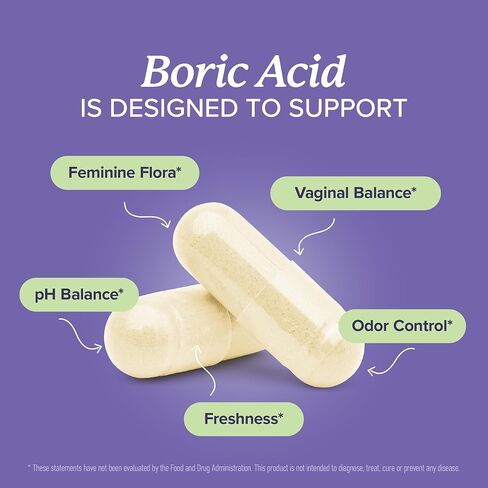 Boric Acid Suppositories for Women 600mg | pH Balance, Vaginal Odor & Itching | Feminine Hygiene & Intimate Health Support | Boric Acid for Women Vaginal Suppositories | Unscented, Vegan | 30 Ct in Kuwait