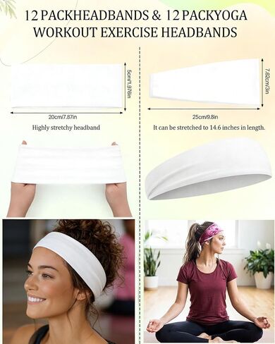 Sosation Tie Dye Kit Bulk, White Cotton Scrunchies Workout Headbands White Headband Yoga Bandanas for Women Tie Dye Party in Kuwait
