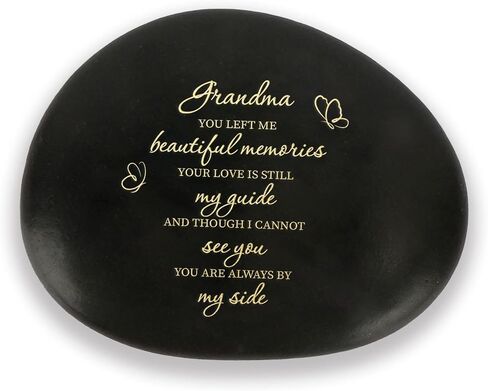 Memorial Stone Loss of Grandmother Sympathy Gifts for loss of Grandmother Grandma Sympathy Memorial Gifts Grandma Remembrance Funeral Bereavement Condolence Gift Pebble Grave Decorations for Cemetery in Kuwait