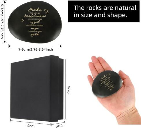 Memorial Stone Loss of Grandmother Sympathy Gifts for loss of Grandmother Grandma Sympathy Memorial Gifts Grandma Remembrance Funeral Bereavement Condolence Gift Pebble Grave Decorations for Cemetery in Kuwait