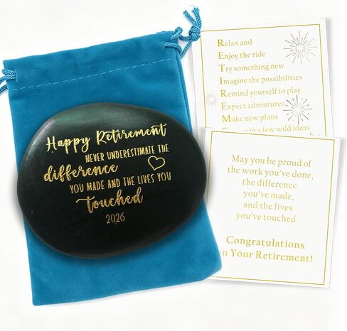 Happy Retirement Rock, Retired 2026 Decorative Stone, Retirement Gift for Women, Men - Goodbye, Going Away Gift, Farewell Gifts for Friends, Colleague, Family in Saudi Arabia
