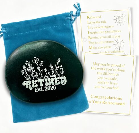 Happy Retirement Rock, Retired 2026 Decorative Stone, Retirement Gift for Women, Men - Goodbye, Going Away Gift, Farewell Gifts for Friends, Colleague, Family in Saudi Arabia