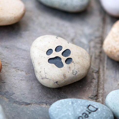 Paw Print Heart-Shaped Stone, Dog Mom Gifts, Gift for Dog Lovers, Cat Lovers, Pet Memorial Stones, Heart Shaped Paw Print Stone, Garden Stone, Dog Dad Gifts, Paw Decor, Gifts for Pet Lovers in Saudi Arabia