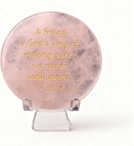 Rose Quartz Crystals, Natural Polished Healing Crystal Engraved Friend Birthday, Gemstones Rose Quartz Gifts for Friends Women in Saudi Arabia