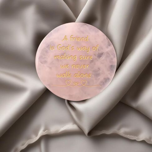 Rose Quartz Crystals, Natural Polished Healing Crystal Engraved Friend Birthday, Gemstones Rose Quartz Gifts for Friends Women in Saudi Arabia