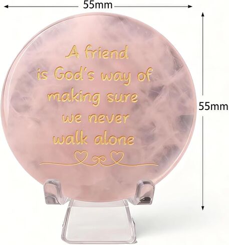 Rose Quartz Crystals, Natural Polished Healing Crystal Engraved Friend Birthday, Gemstones Rose Quartz Gifts for Friends Women in Saudi Arabia
