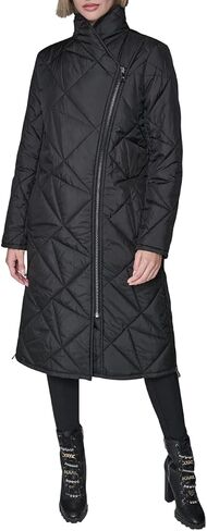 KARL LAGERFELD Women's Quilted Assymetrical Long Coat in Kuwait